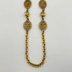 Chanel CC Logo Rhinestone Necklace Long Gold Plated — view 2