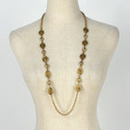 Chanel CC Logo Rhinestone Necklace Long Gold Plated — view 8