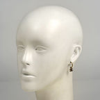 Chanel CC Logo Earrings Swing Gold Plated Purple — view 7