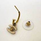 Chanel CC Logo Earrings Swing Gold Plated Purple — view 3