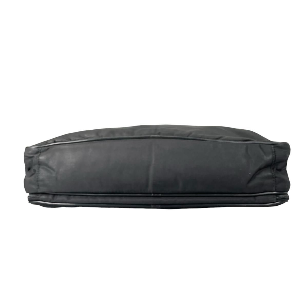 Prada Briefcase Business Triangle Logo Shoulder Bag Black — view 4