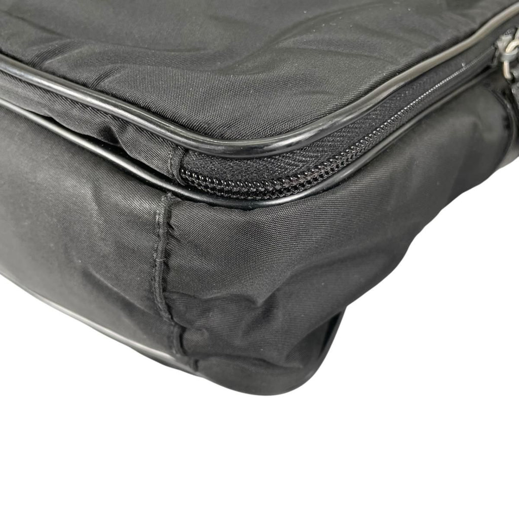 Prada Briefcase Business Triangle Logo Shoulder Bag Black — view 9