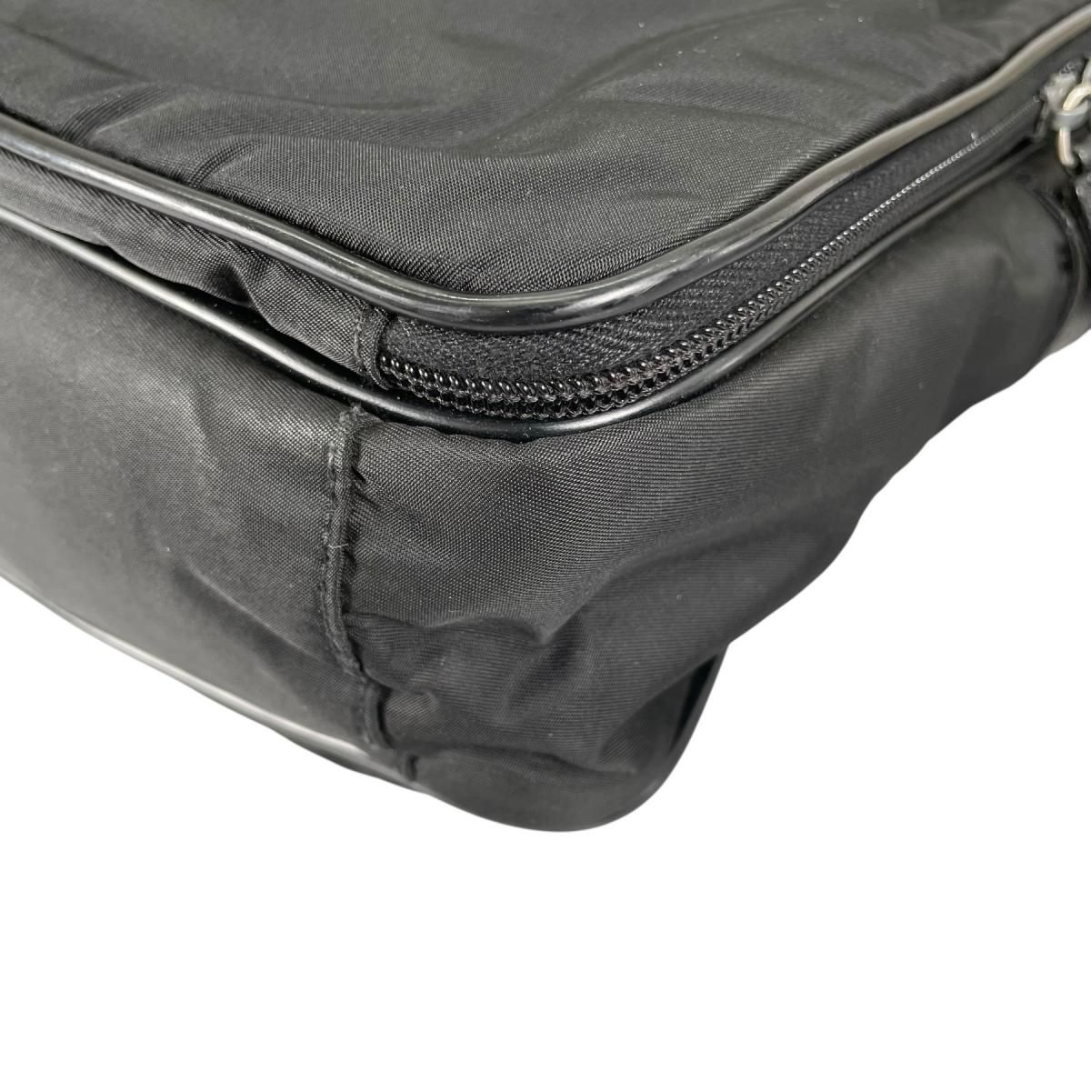 Prada Briefcase Business Triangle Logo Shoulder Bag Black — view 9
