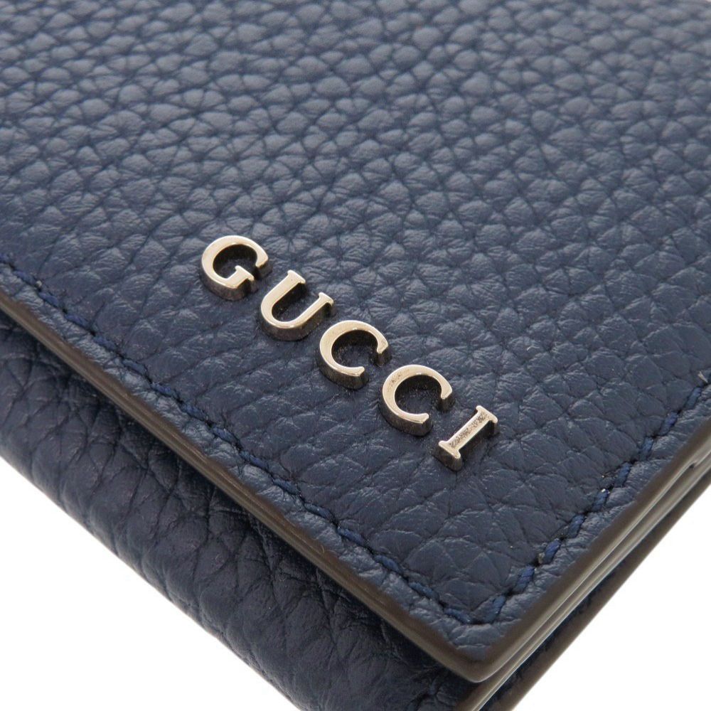 Gucci Logo Leather Blue Coin Case — view 8