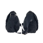 Prada Tessuto Black Silver Nylon Leather Shoulder Bag — view 8
