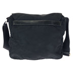 Prada Tessuto Black Silver Nylon Leather Shoulder Bag — view 2
