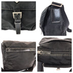 Prada Tessuto Black Silver Nylon Leather Shoulder Bag — view 6