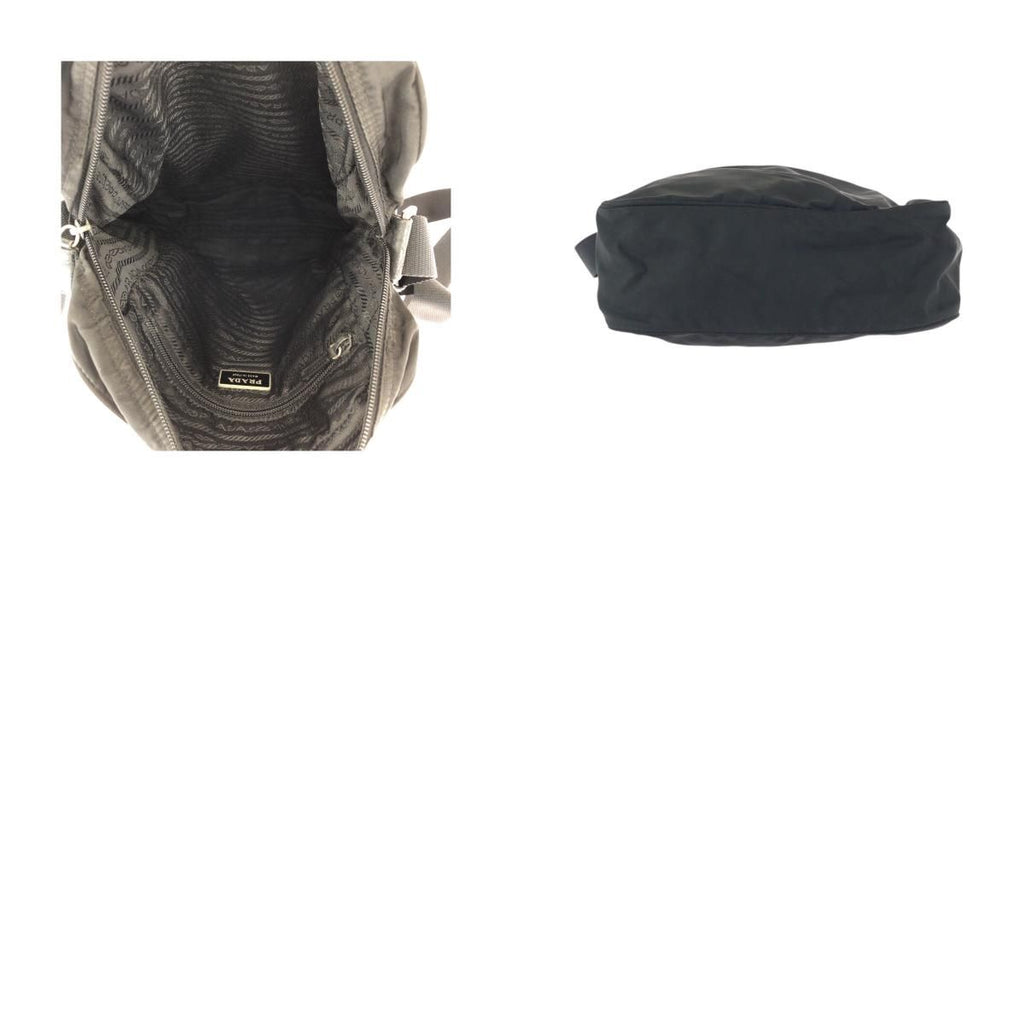 Prada Tessuto Black Silver Nylon Shoulder Bag Pochette — view 9