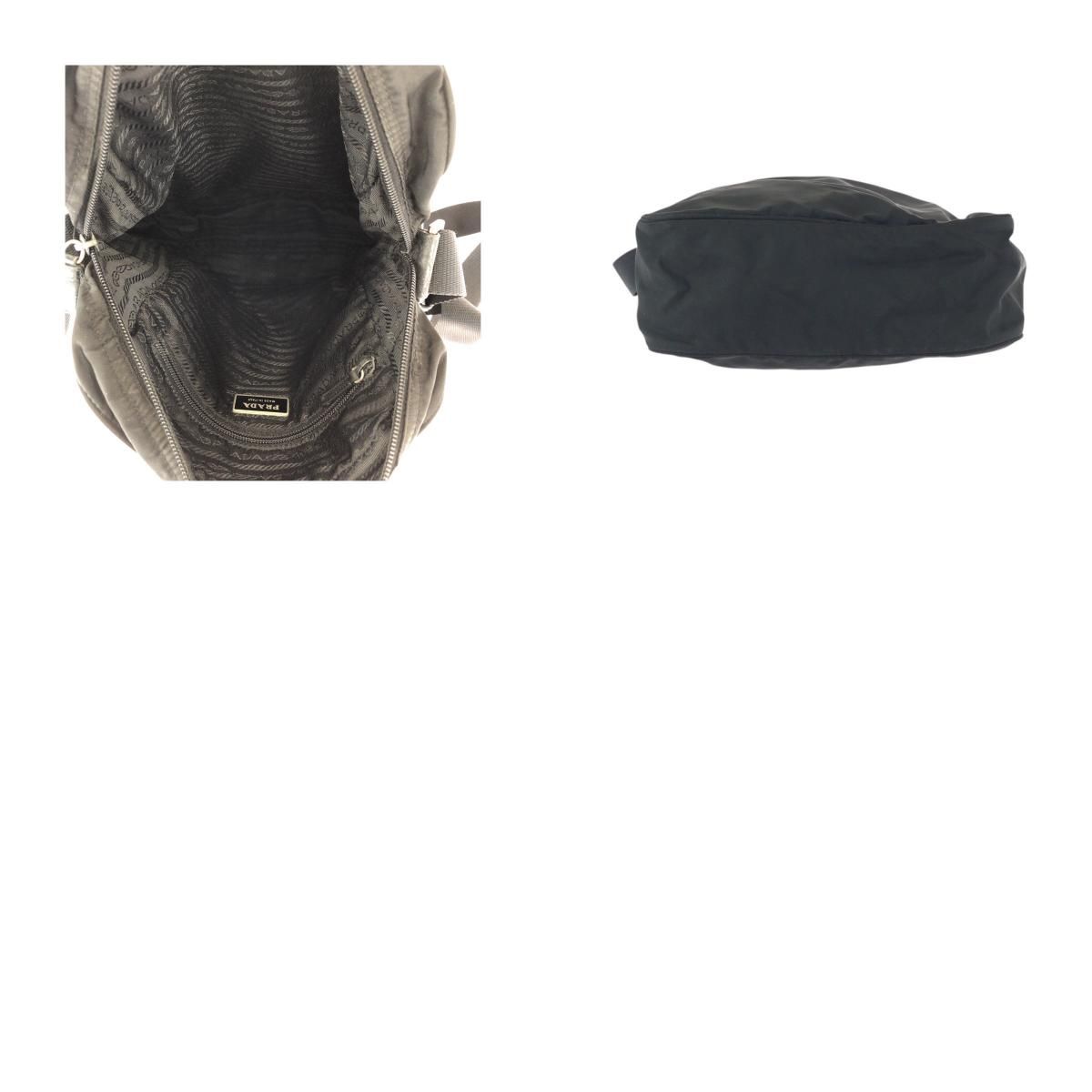 Prada Tessuto Black Silver Nylon Shoulder Bag Pochette — view 9