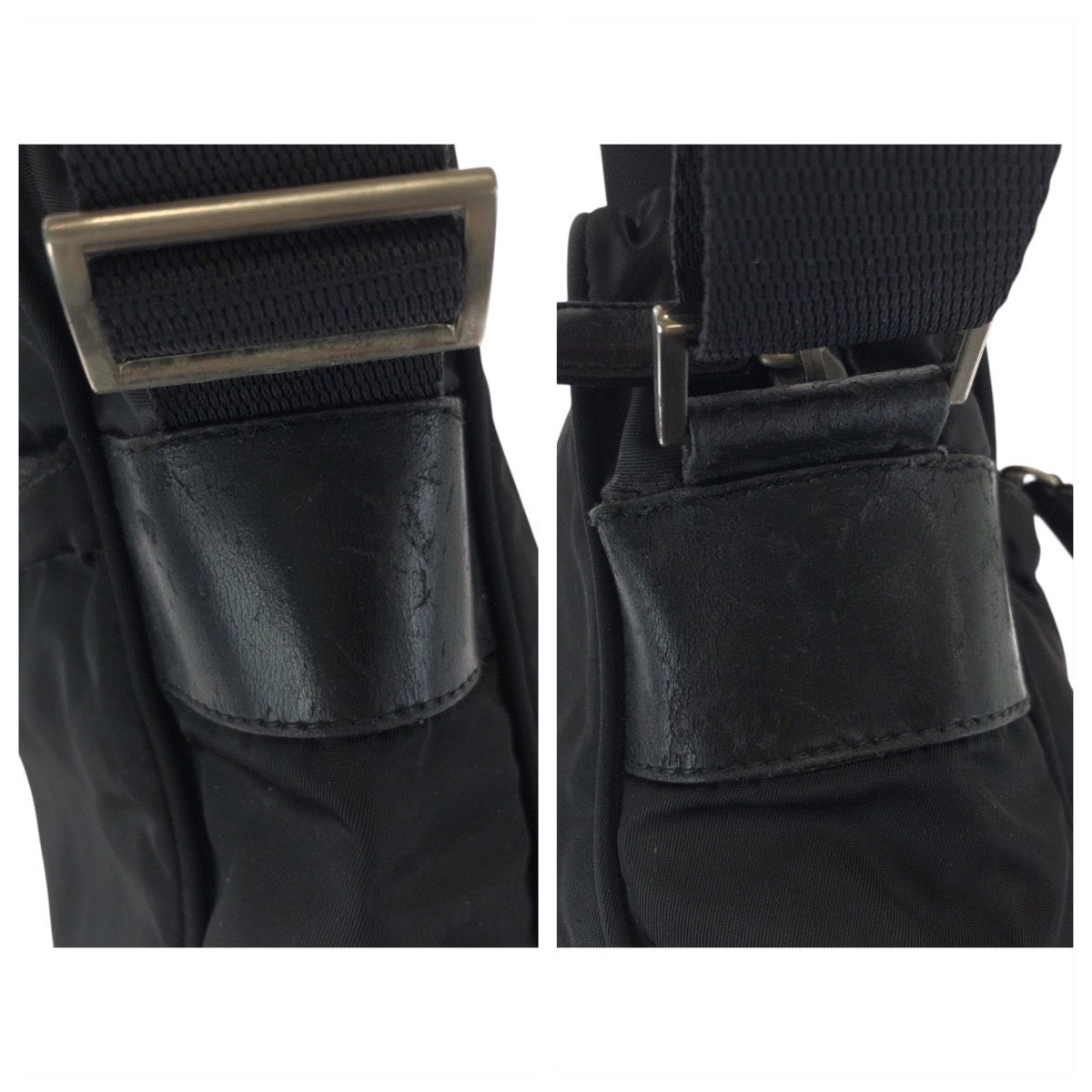 Prada Tessuto Black Silver Nylon Shoulder Bag Pochette — view 5