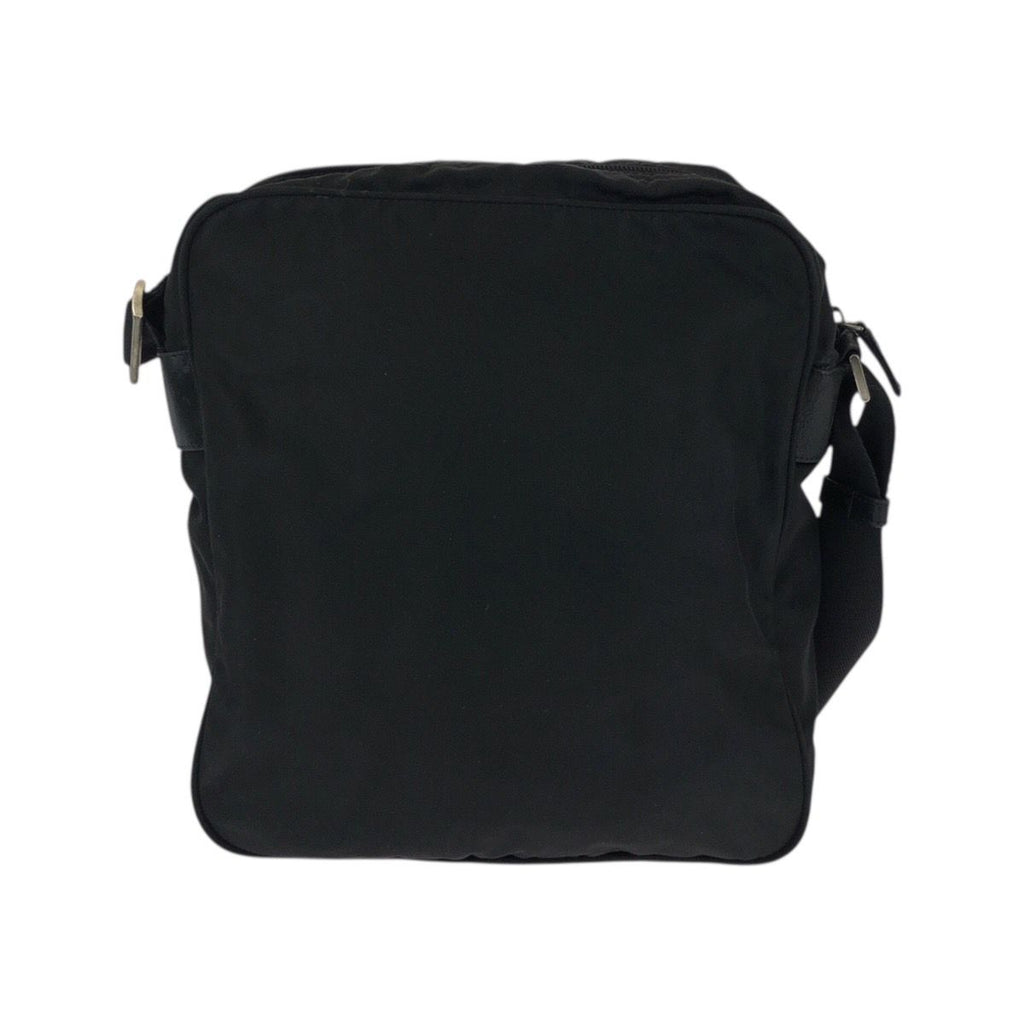 Prada Tessuto Black Silver Nylon Shoulder Bag Pochette — view 2