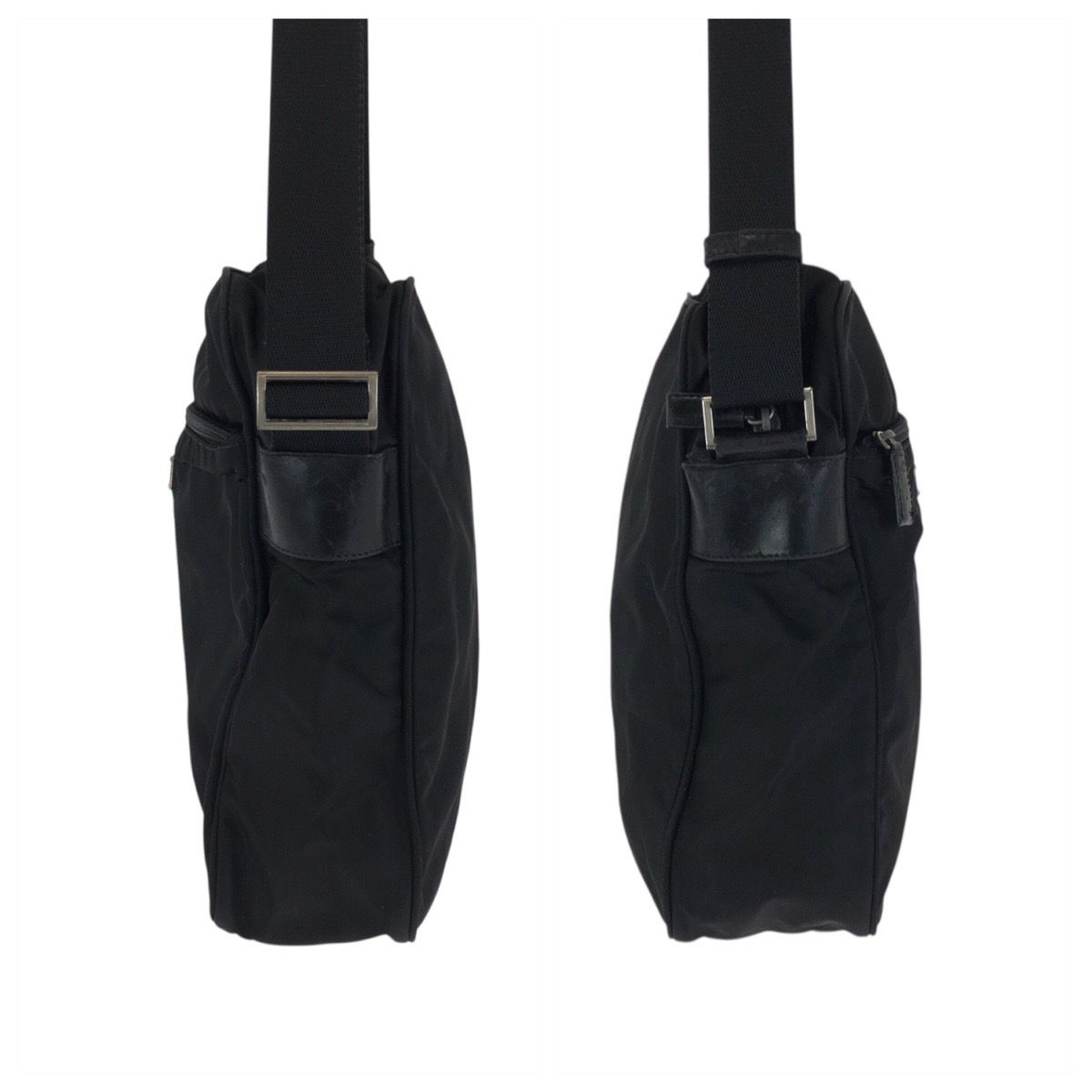 Prada Tessuto Black Silver Nylon Shoulder Bag Pochette — view 8