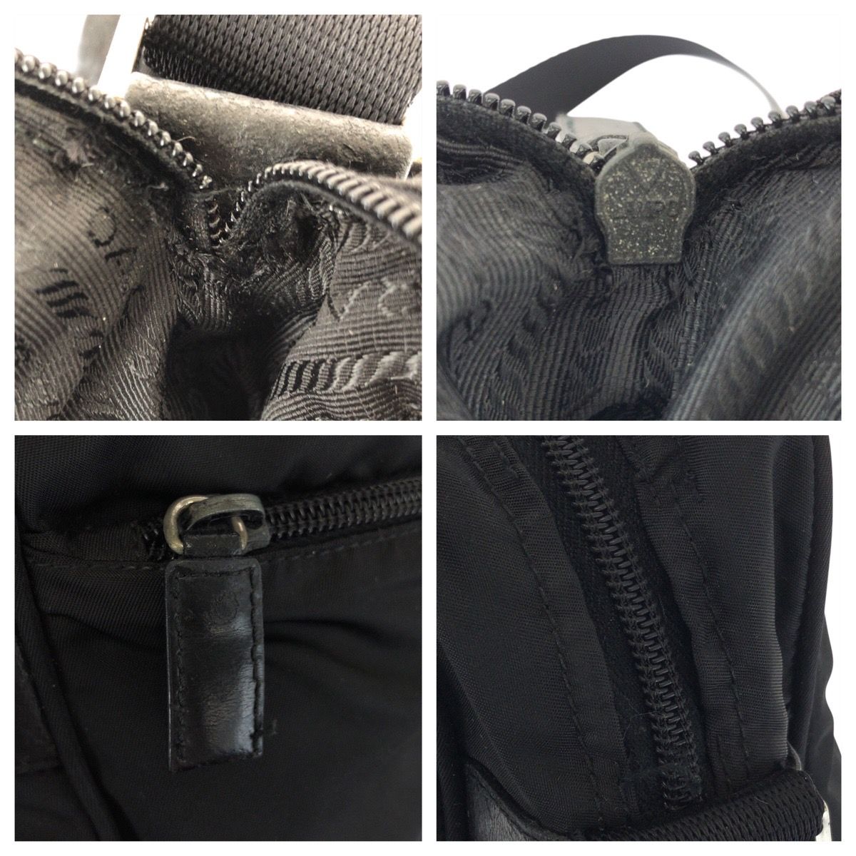 Prada Tessuto Black Silver Nylon Shoulder Bag Pochette — view 4