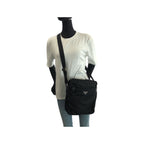 Prada Tessuto Black Silver Nylon Shoulder Bag Pochette — view 7