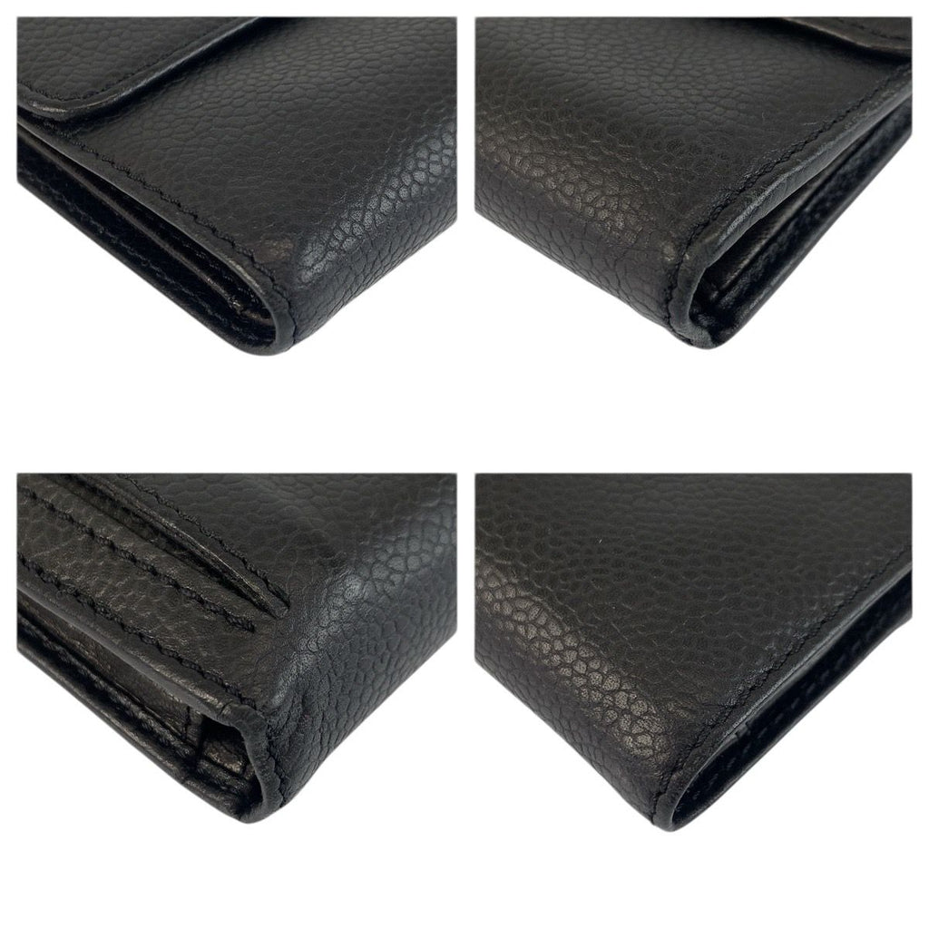 Chanel CC Logo Black Leather Compact Wallet — view 7
