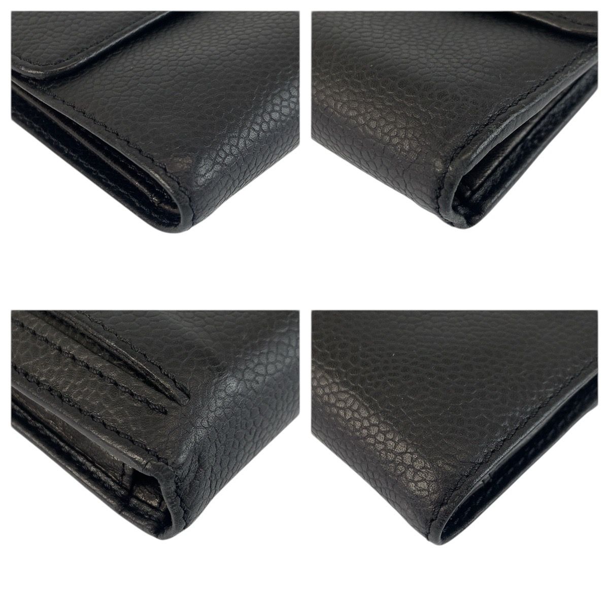 Chanel CC Logo Black Leather Compact Wallet — view 7