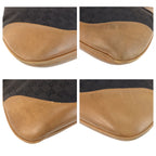 Gucci Sherry Line Black Brown Gold GG Canvas Leather Shoulder Bag Hobo — view 3