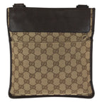 Gucci Beige Dark Brown GG Canvas Leather Shoulder Bag Pochette — view 2