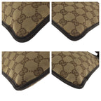 Gucci Beige Dark Brown GG Canvas Leather Shoulder Bag Pochette — view 3