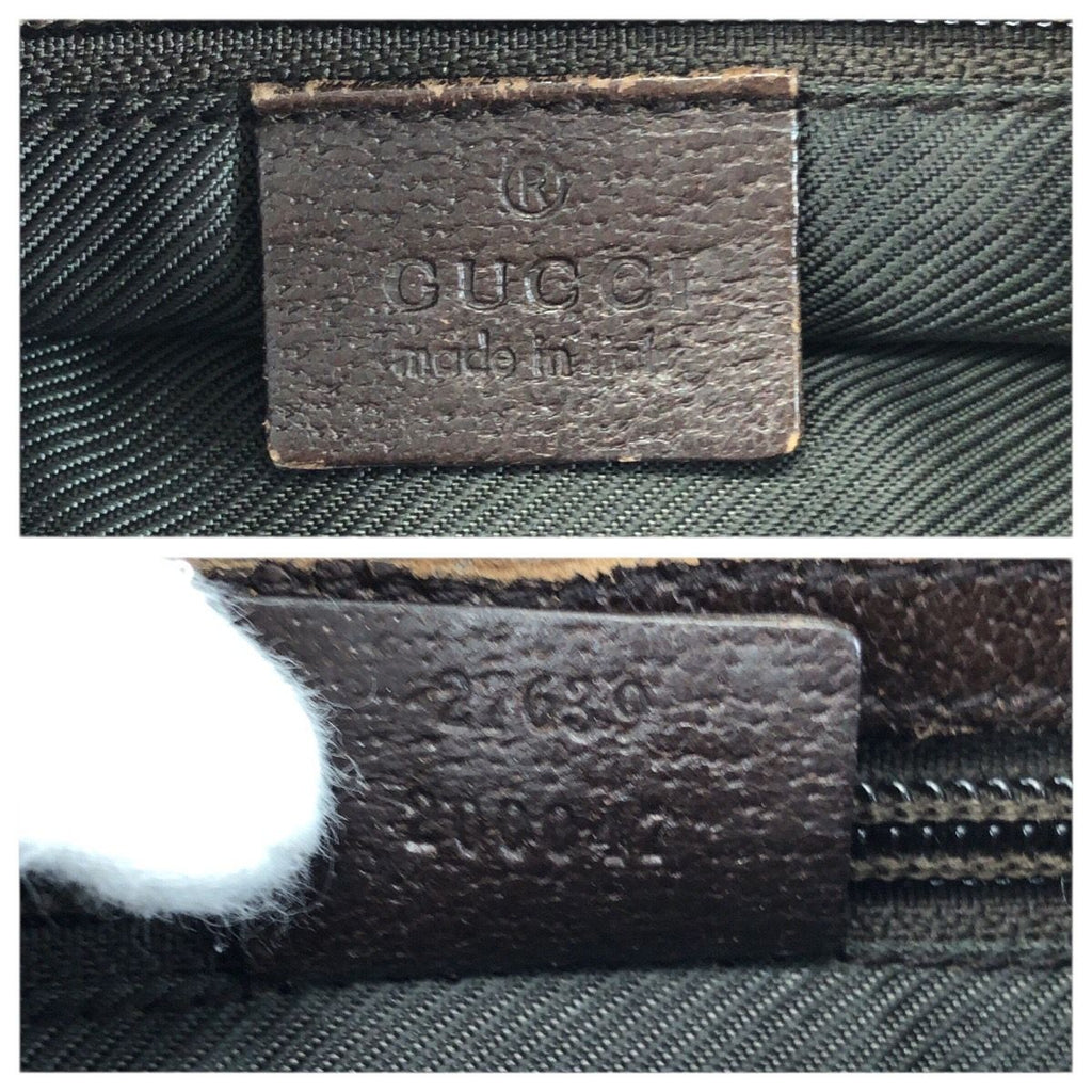 Gucci Beige Dark Brown GG Canvas Leather Shoulder Bag Pochette — view 4