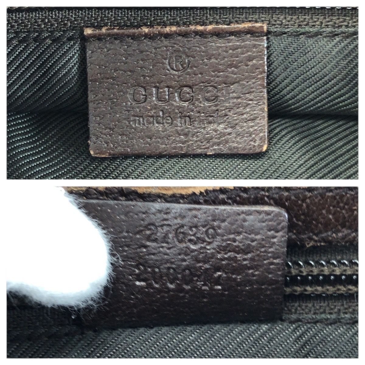 Gucci Beige Dark Brown GG Canvas Leather Shoulder Bag Pochette — view 4