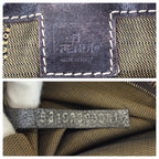 Fendi Zucca Dark Brown Gold Canvas Leather Shoulder Bag — view 4