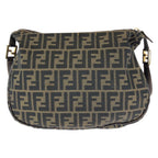 Fendi Zucca Dark Brown Gold Canvas Leather Shoulder Bag — view 2