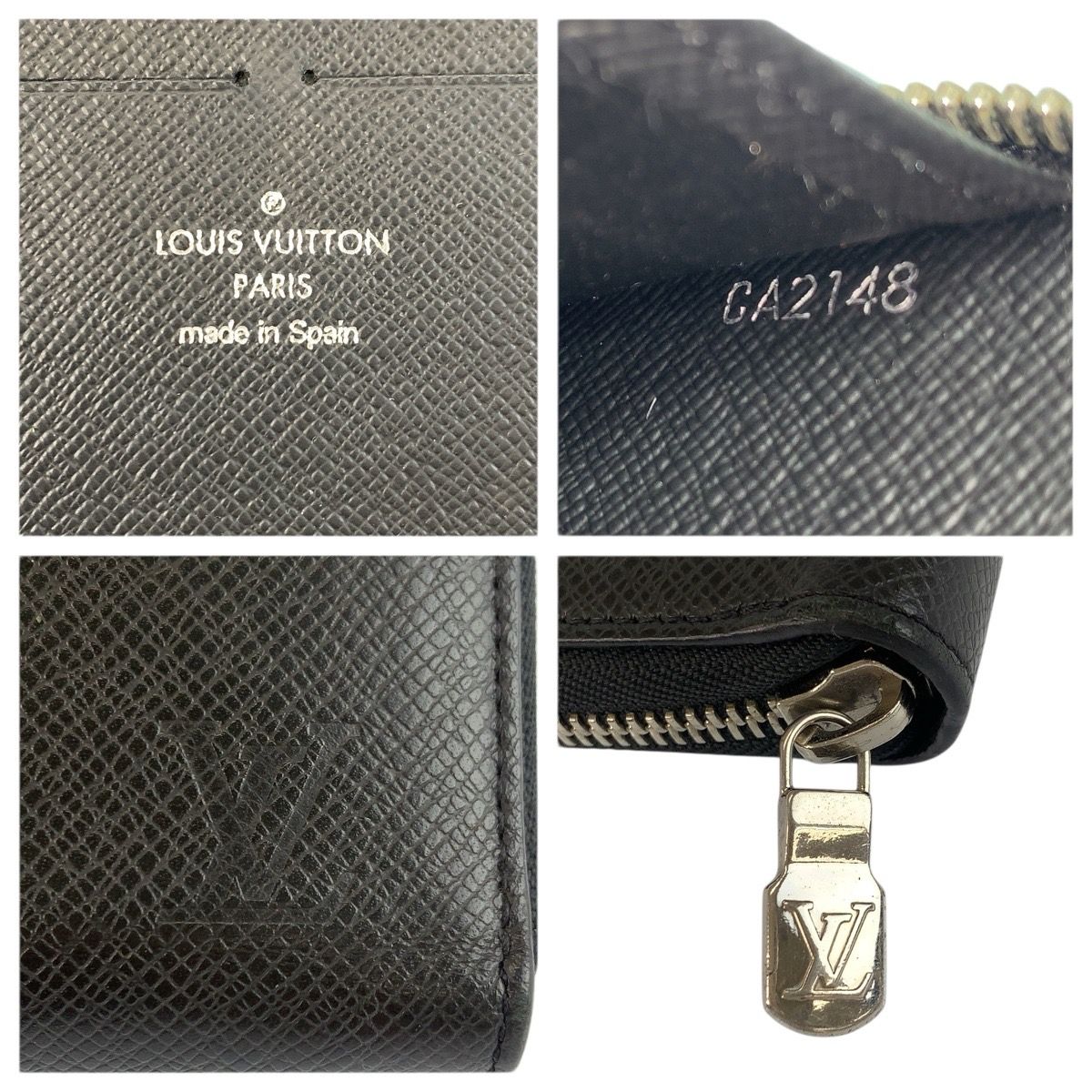 Louis Vuitton Taiga Zippy Organizer NM Noir Black Wallet — view 3
