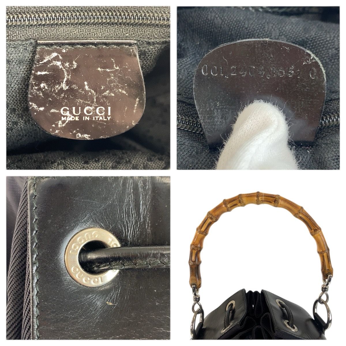 Gucci Bamboo Black Silver Nylon 001 0 2-Way Shoulder Bag — view 3