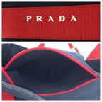 Prada Sports Canapa Navy Red Canvas Tote — view 5