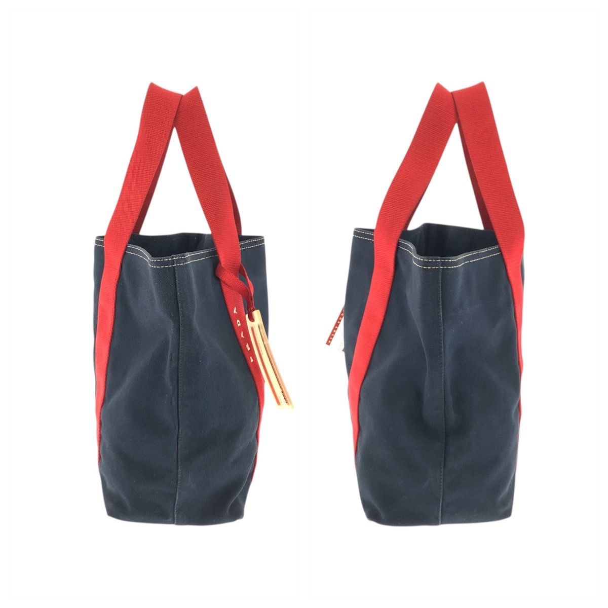 Prada Sports Canapa Navy Red Canvas Tote — view 8