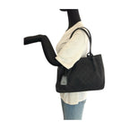Gucci Black GG Canvas Leather Tote Shoulder Bag — view 7