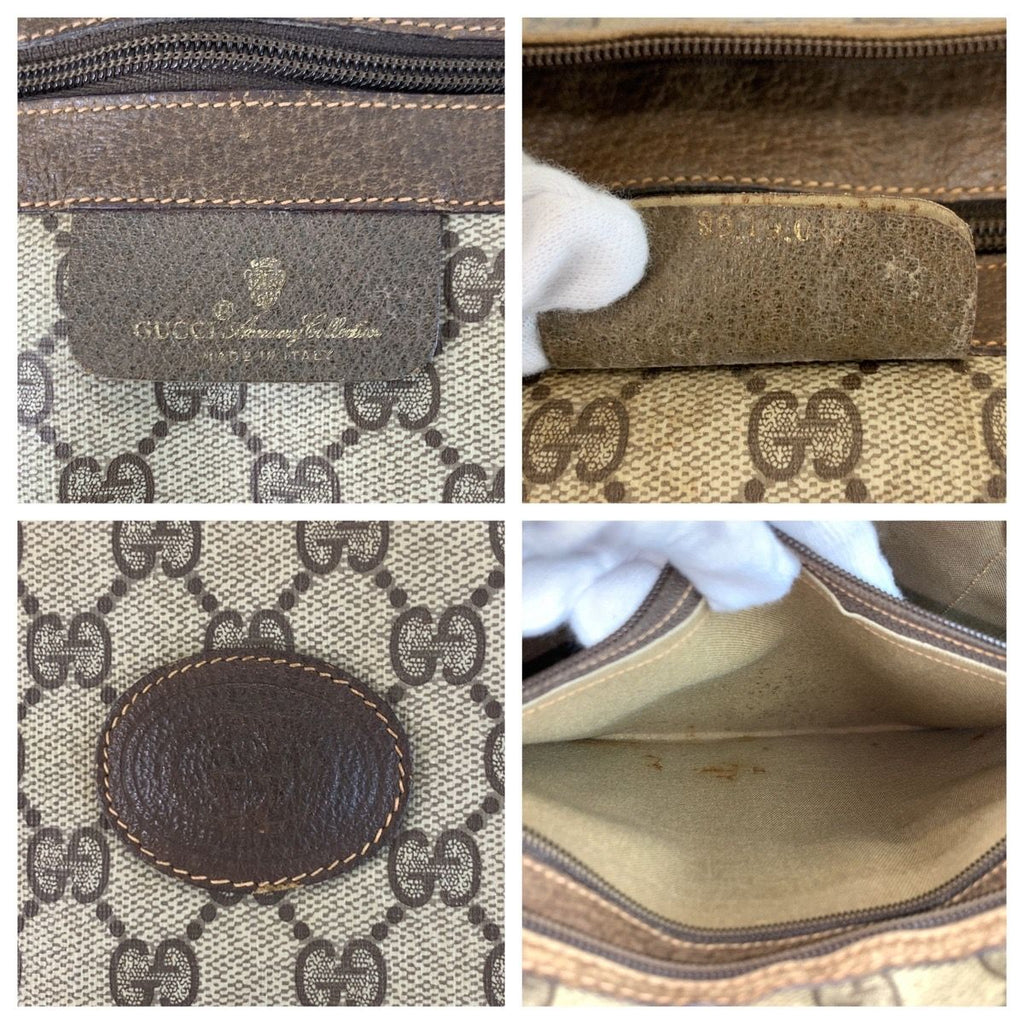 Gucci Vintage Sherry Line Beige GG Supreme Canvas Boston Bag — view 3