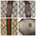 Gucci Vintage Sherry Line Beige GG Supreme Canvas Boston Bag — view 7