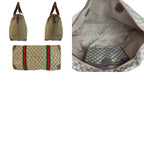 Gucci Vintage Sherry Line Beige GG Supreme Canvas Boston Bag — view 9