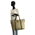 Gucci Vintage Sherry Line Beige GG Supreme Canvas Boston Bag — view 8