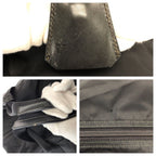 Prada Tessuto Black Silver Nylon Boston Bag — view 6