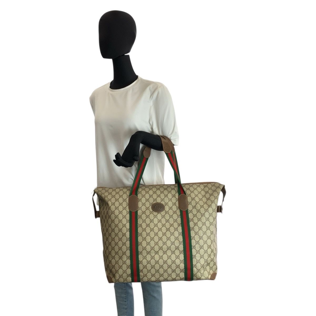 Gucci Vintage Sherry Line GG Supreme Canvas Boston Bag — view 7
