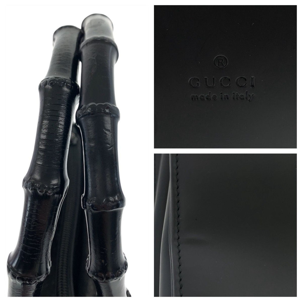 Gucci Bamboo Black Silver Leather 002 Tote — view 4
