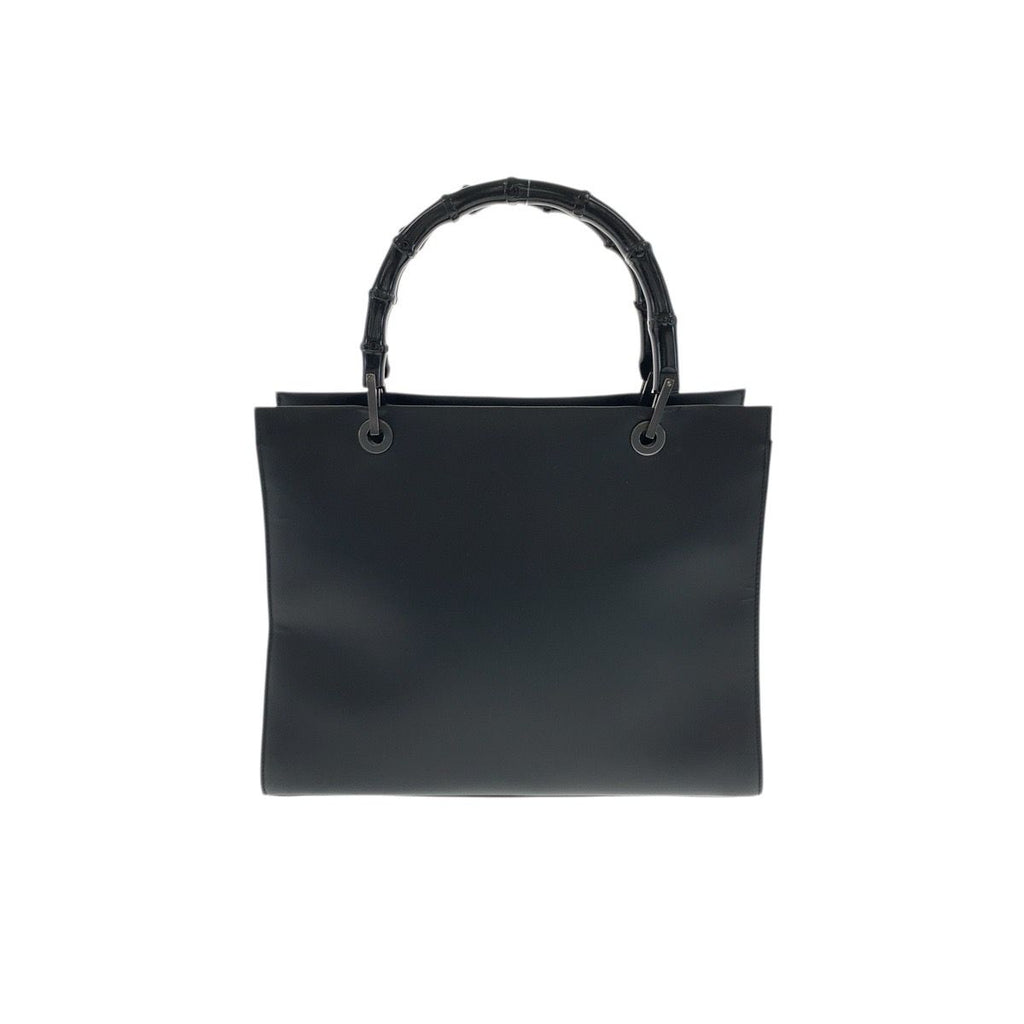 Gucci Bamboo Black Silver Leather 002 Tote — view 2