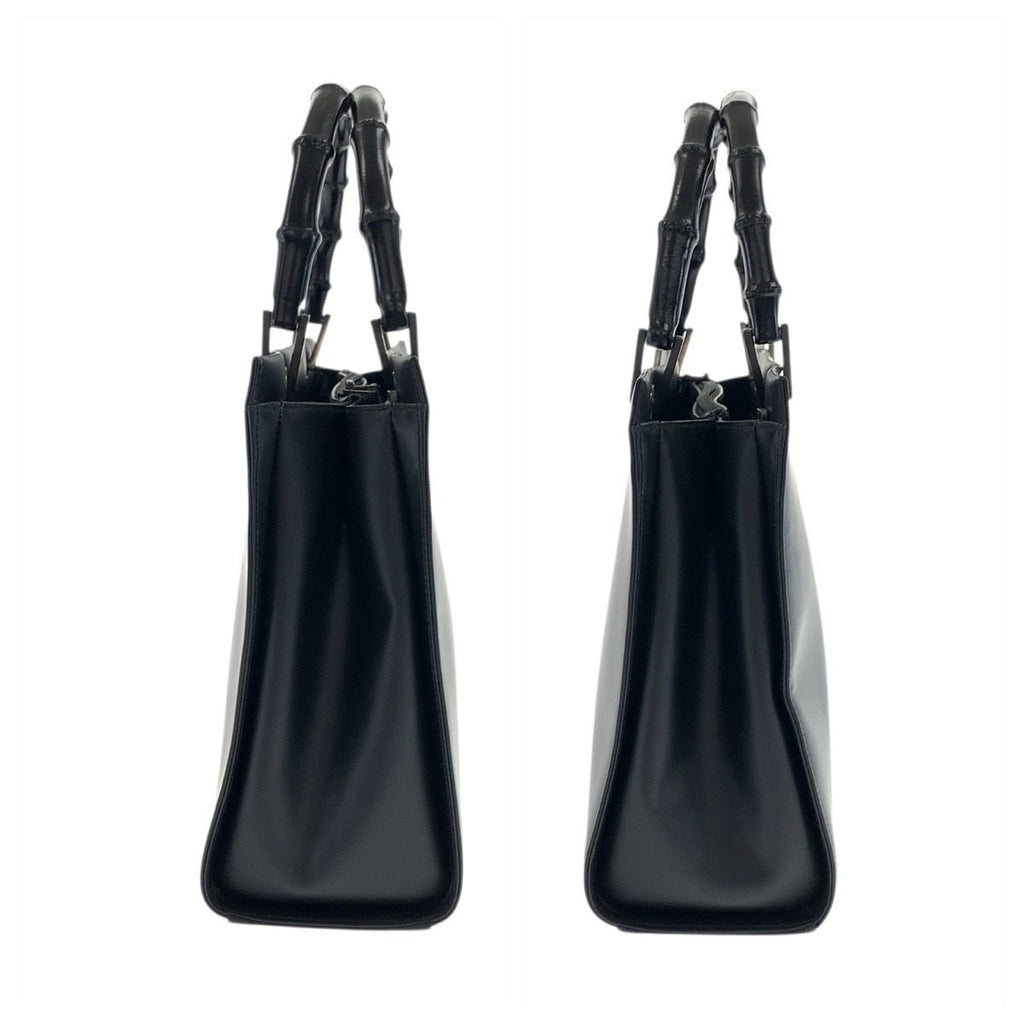 Gucci Bamboo Black Silver Leather 002 Tote — view 8