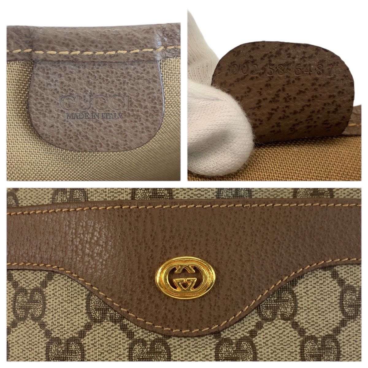Gucci Sherry Line Beige GG Supreme Canvas 002 58 Tote Shoulder Bag — view 3