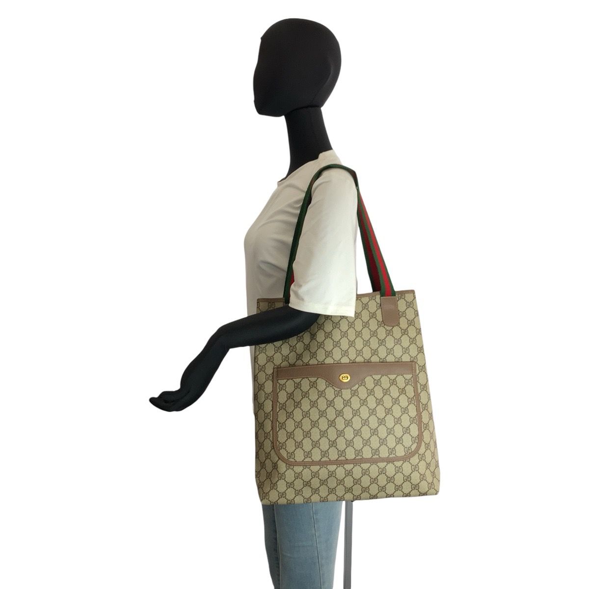 Gucci Sherry Line Beige GG Supreme Canvas 002 58 Tote Shoulder Bag — view 5