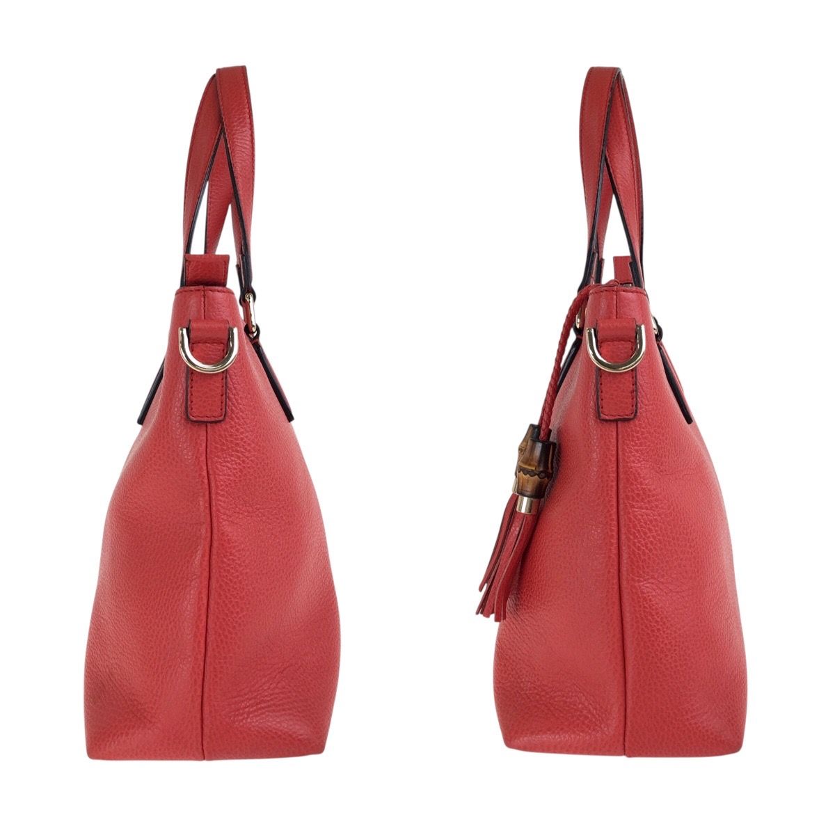 Gucci Bamboo Tassel Red Gold Leather Tote Shoulder Bag 2-Way — view 6