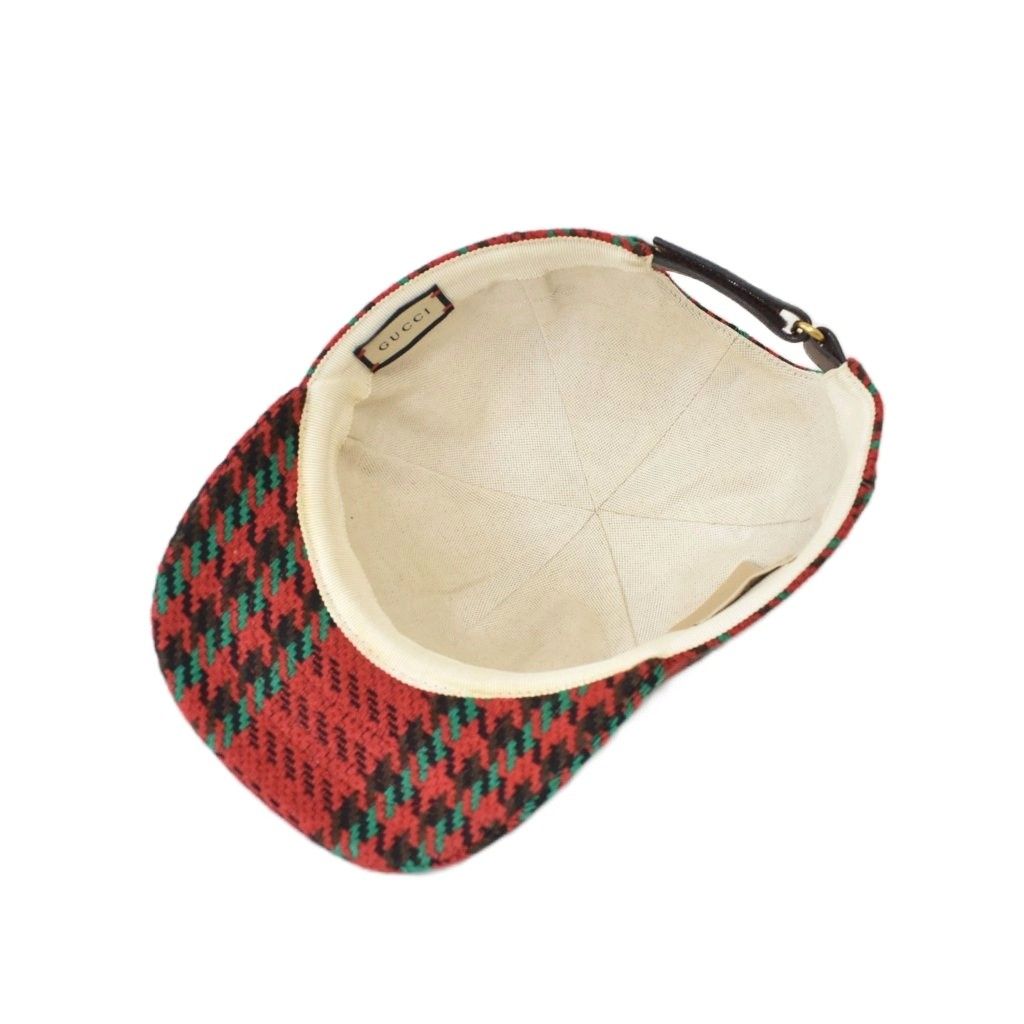 Gucci Interlocking Houndstooth Baseball Cap XL Red Hat — view 5