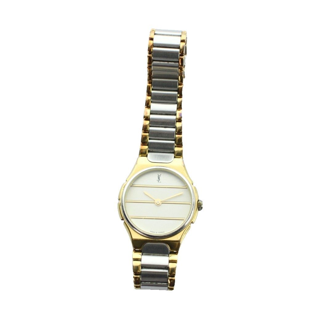 Saint Laurent Yves Watch Quartz Logo Silver Color Gold — view 2