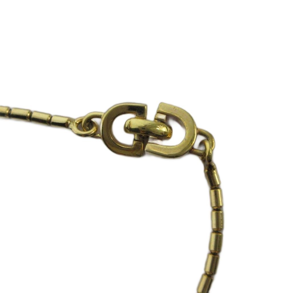 Dior Necklace Rhinestone Logo Gold — view 6