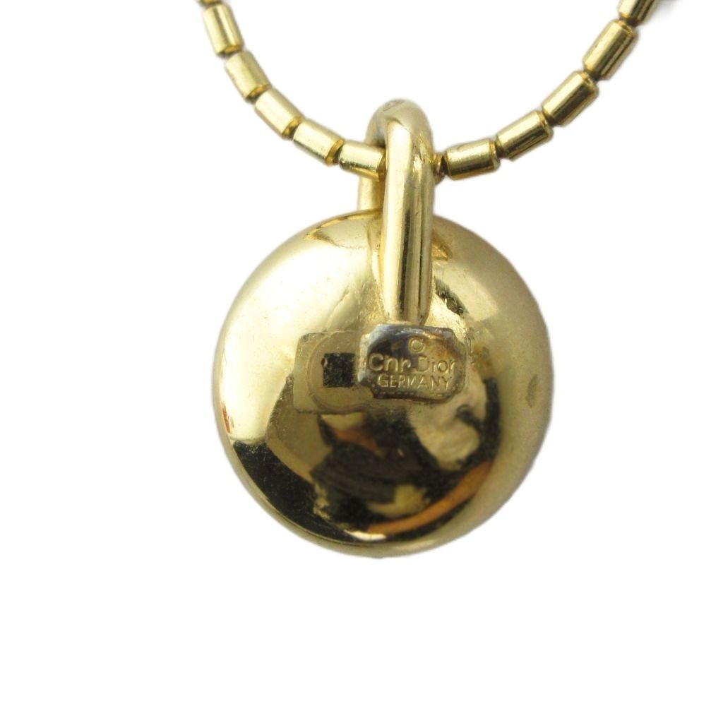 Dior Necklace Rhinestone Logo Gold — view 2