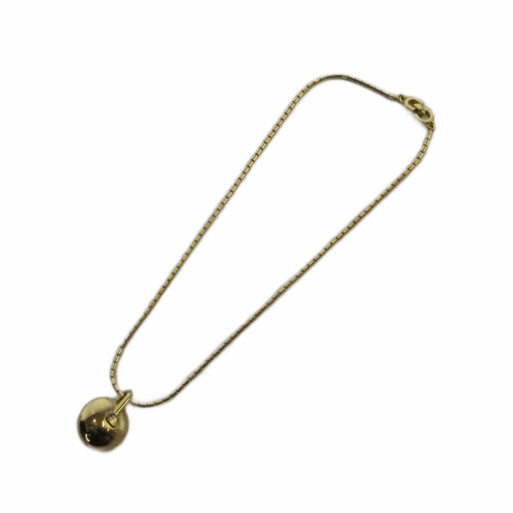 Dior Necklace Rhinestone Logo Gold — view 4