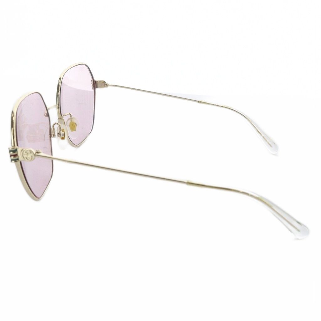 Gucci Sunglasses Full Rim Wellington GG Metal Logo Prescription Purple Gold — view 4